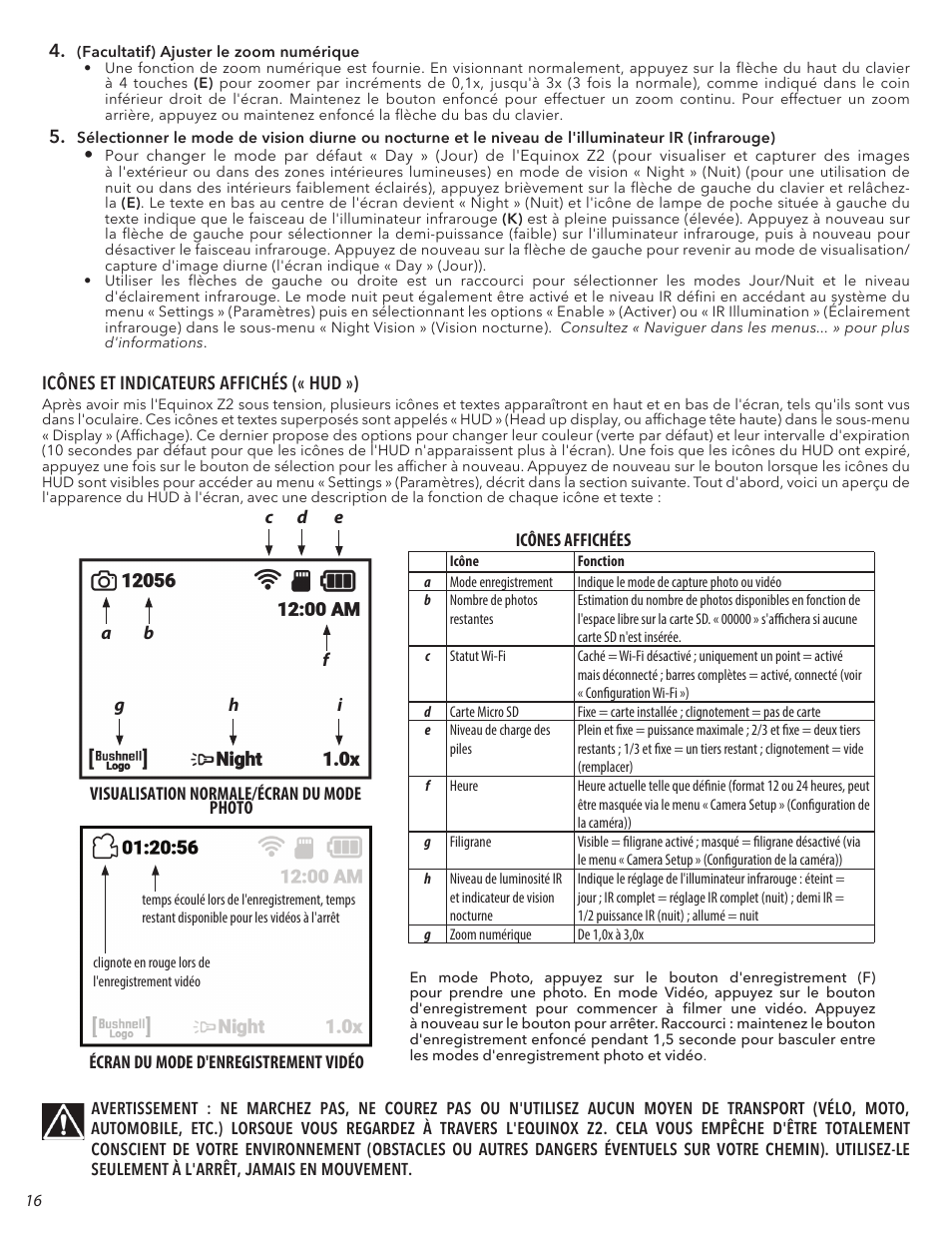 Bushnell 4.5x40 Equinox Z2 Digital Night Vision Monocular User Manual | Page 16 / 60