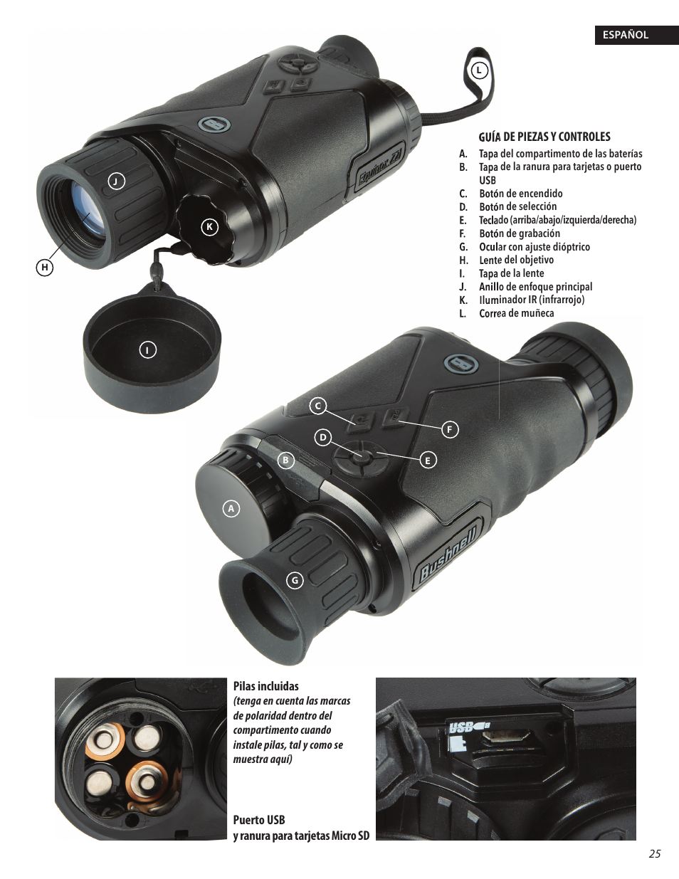 Bushnell 4.5x40 Equinox Z2 Digital Night Vision Monocular User Manual | Page 25 / 60