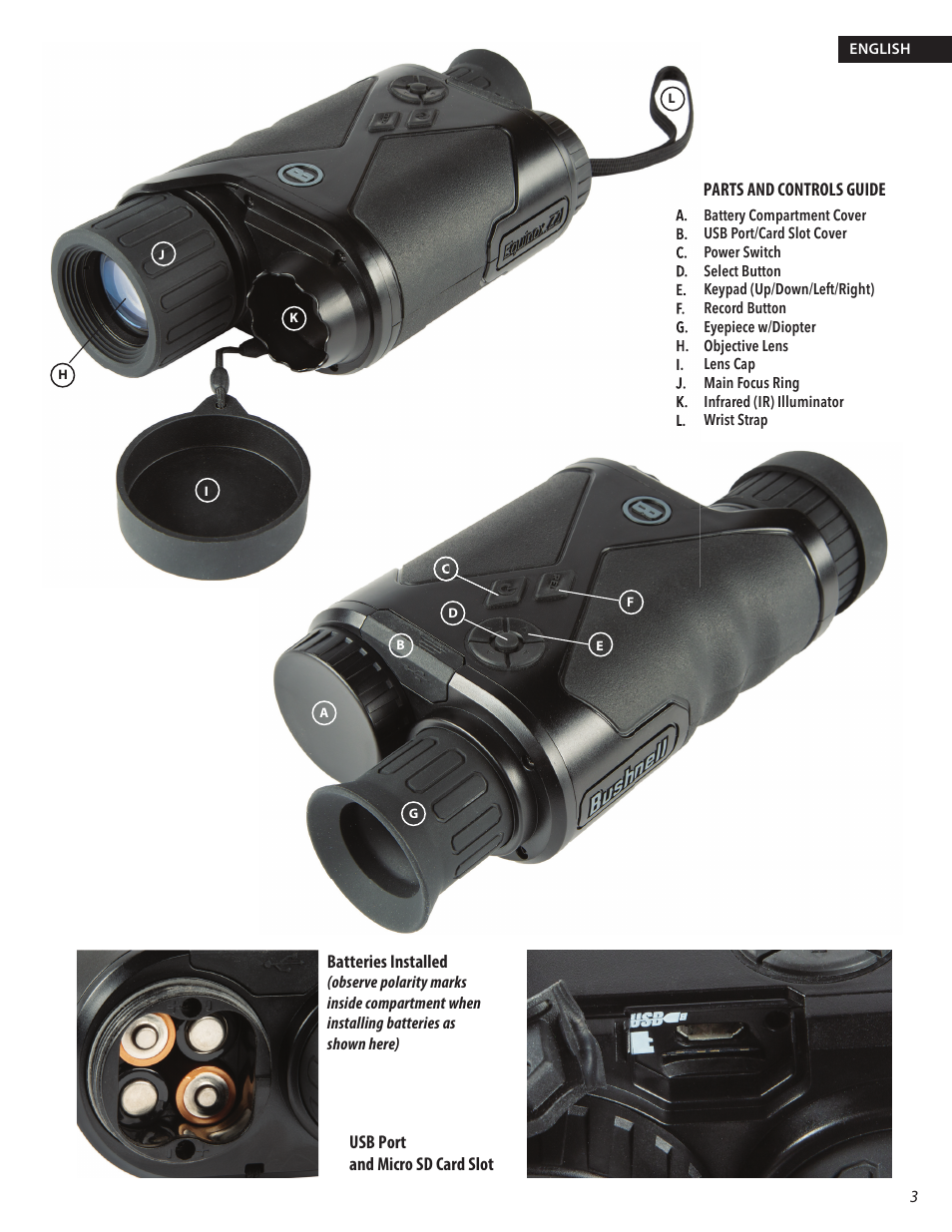 Bushnell 4.5x40 Equinox Z2 Digital Night Vision Monocular User Manual | Page 3 / 60