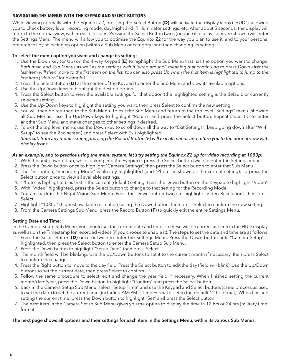 Bushnell 4.5x40 Equinox Z2 Digital Night Vision Monocular User Manual | Page 6 / 60