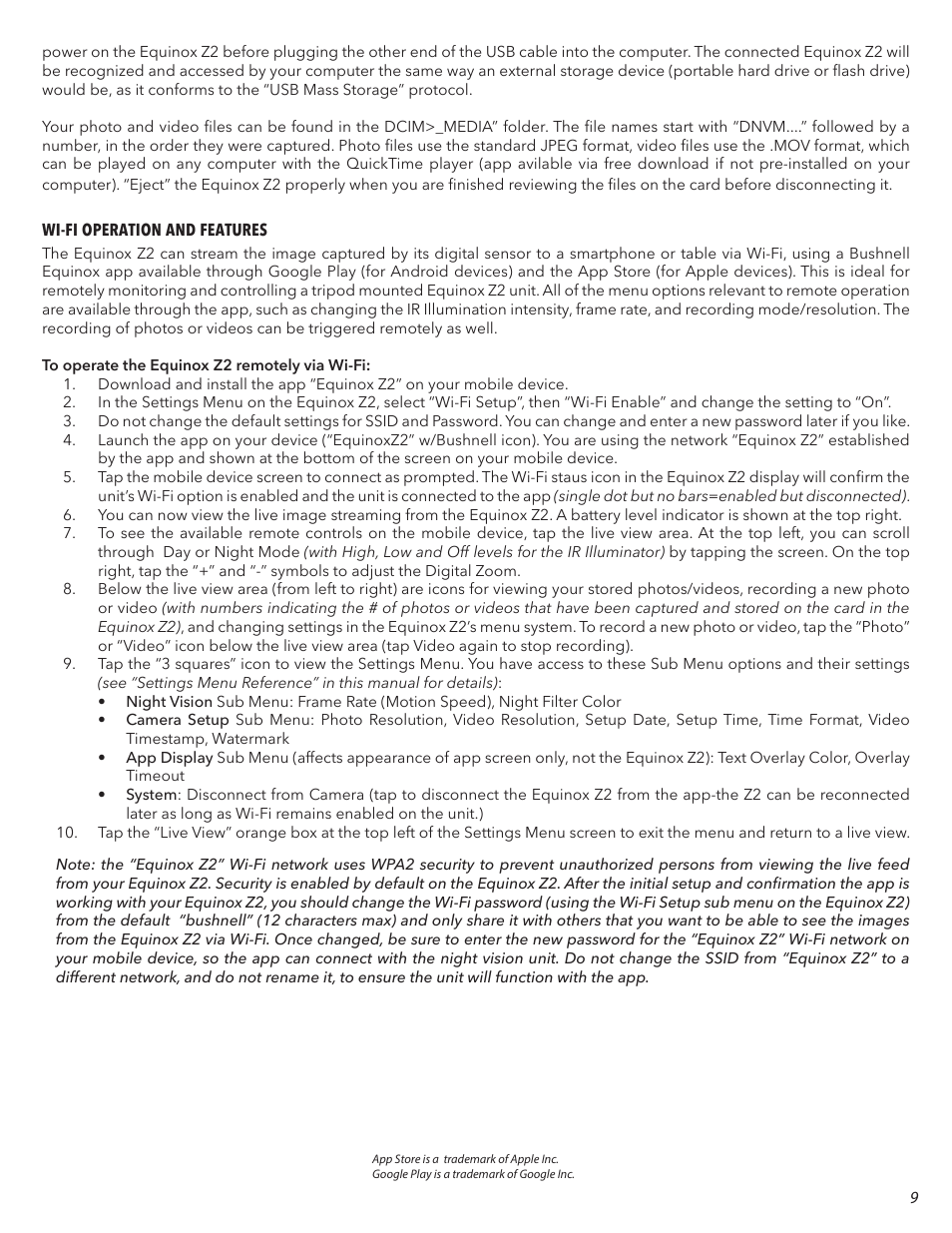 Bushnell 4.5x40 Equinox Z2 Digital Night Vision Monocular User Manual | Page 9 / 60