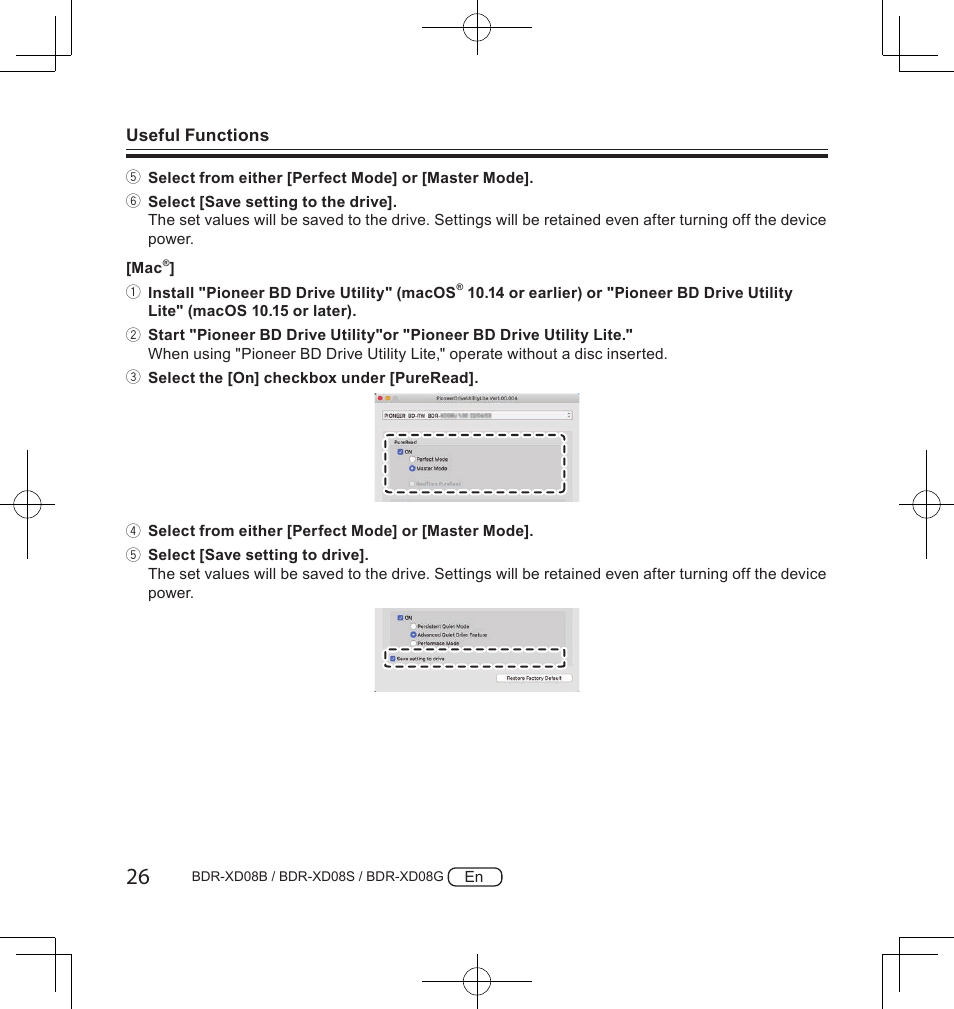 Pioneer BDR-XD08S Portable USB 3.2 Gen 1 Clamshell Optical Drive (Snow White Silver) User Manual | Page 26 / 68