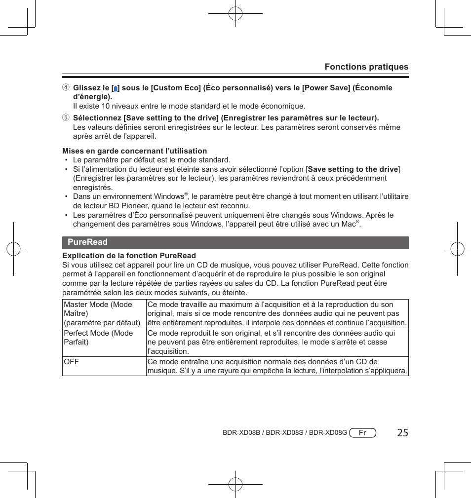 Pioneer BDR-XD08S Portable USB 3.2 Gen 1 Clamshell Optical Drive (Snow White Silver) User Manual | Page 57 / 68