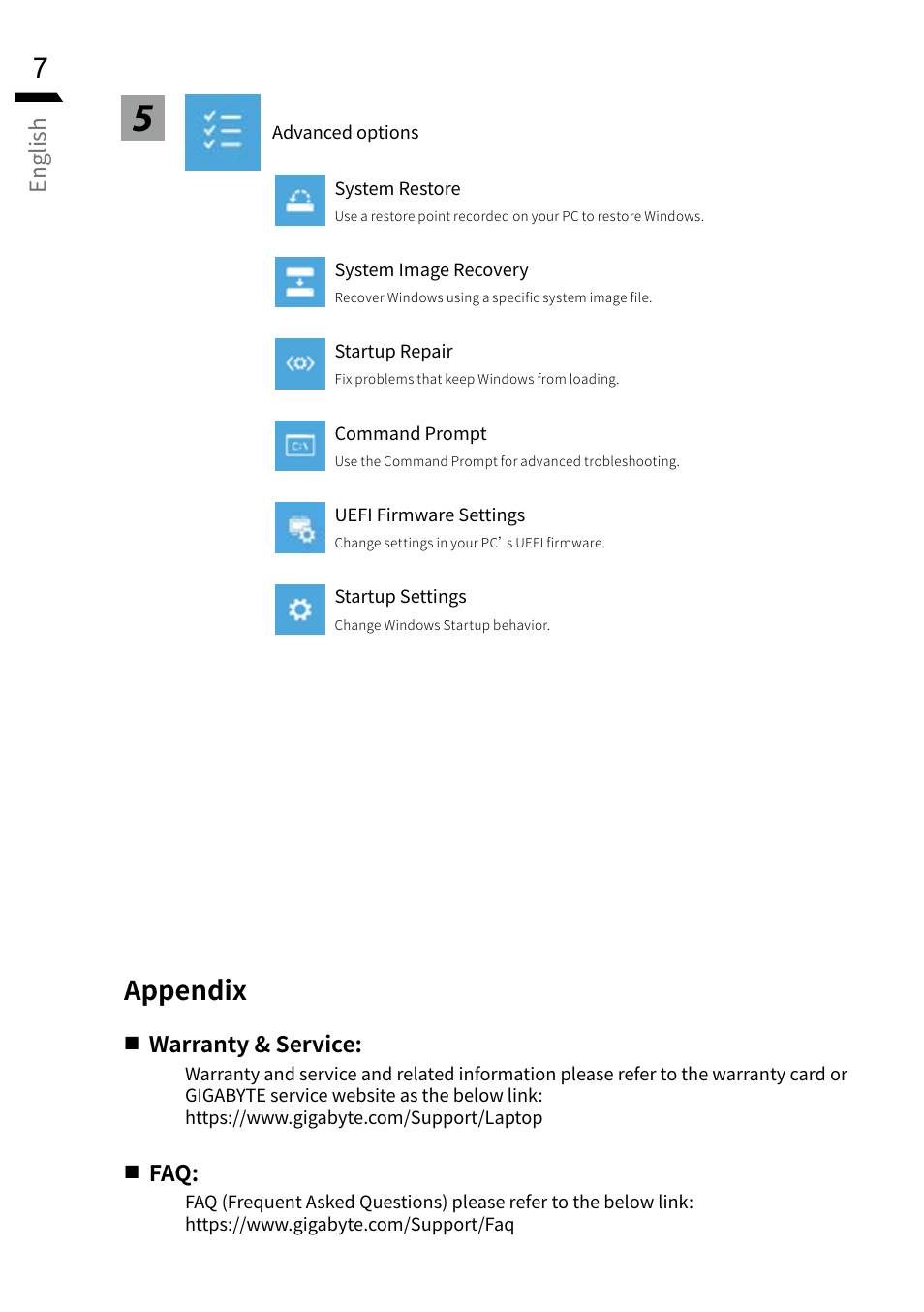 Appendix | GIGABYTE 15.6" G5 Notebook (Black) User Manual | Page 8 / 93