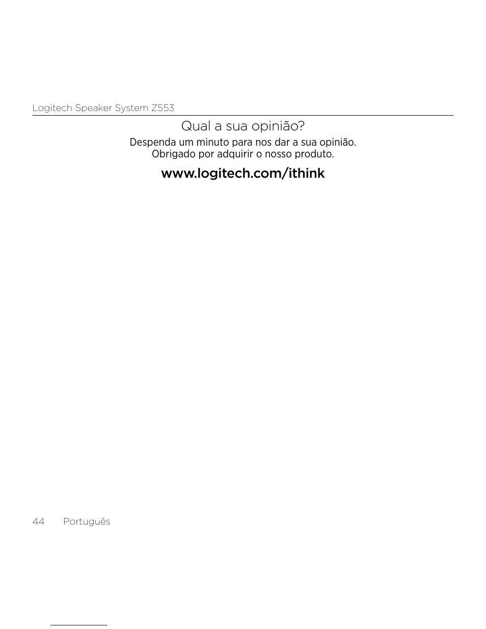 Qual a sua opinião | Logitech Z533 2.1 Speaker System with Subwoofer and Control Pod User Manual | Page 44 / 200
