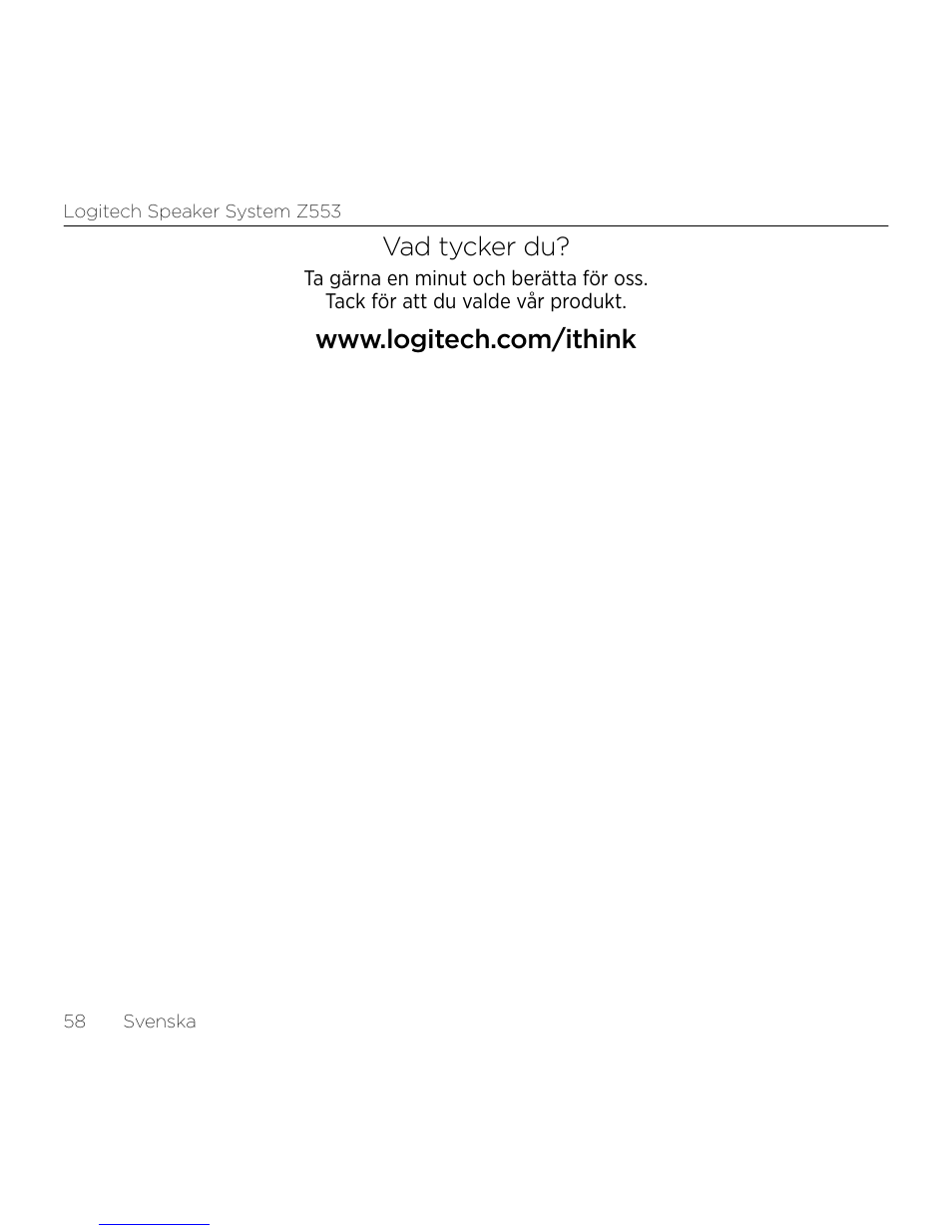 Vad tycker du | Logitech Z533 2.1 Speaker System with Subwoofer and Control Pod User Manual | Page 58 / 200