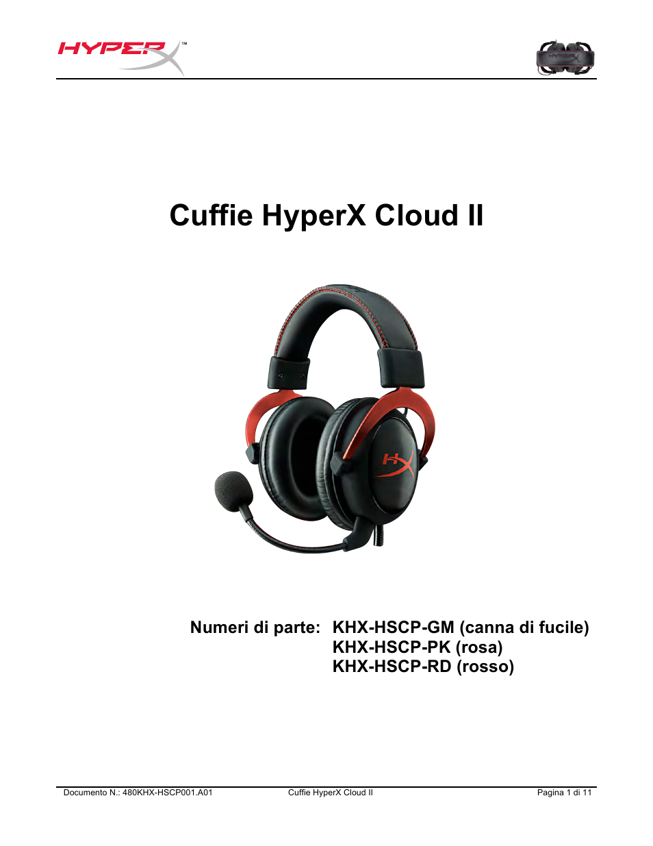 Per le istruzioni in italiano, Cuffie hyperx cloud ii | HyperX Cloud II Wired Gaming Headset (Black & Gunmetal) User Manual | Page 46 / 166