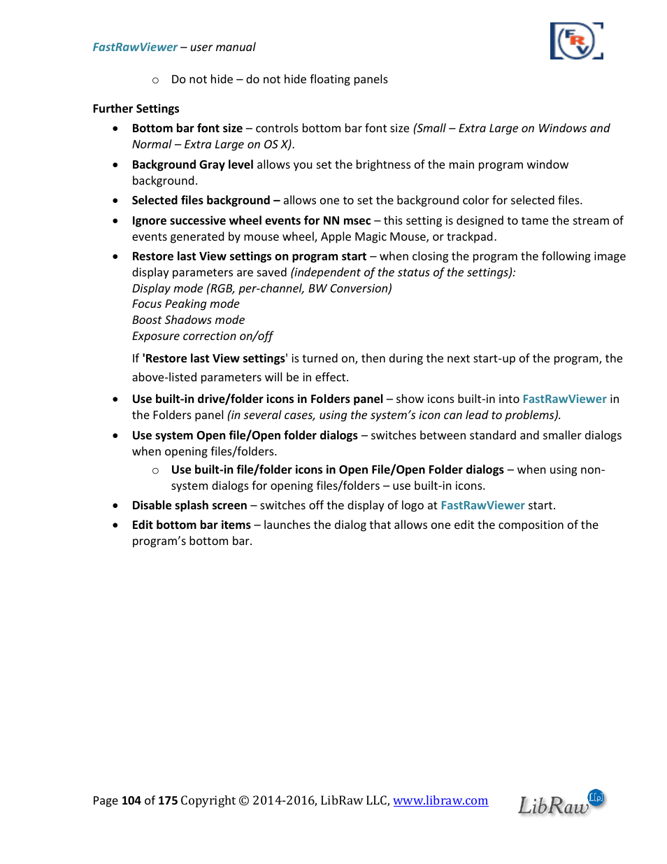 FastRawViewer Software 2.0 (Download) User Manual | Page 104 / 175