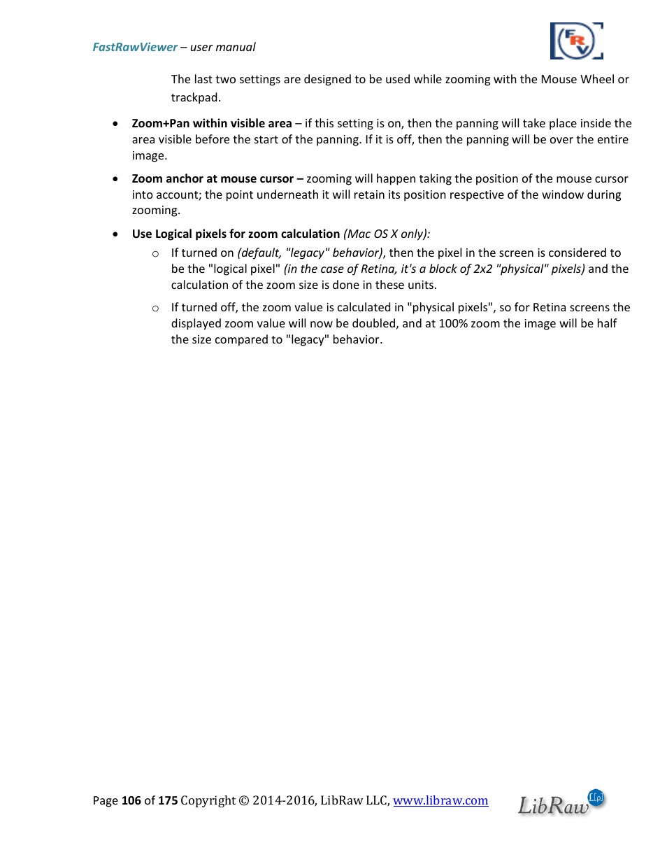 FastRawViewer Software 2.0 (Download) User Manual | Page 106 / 175