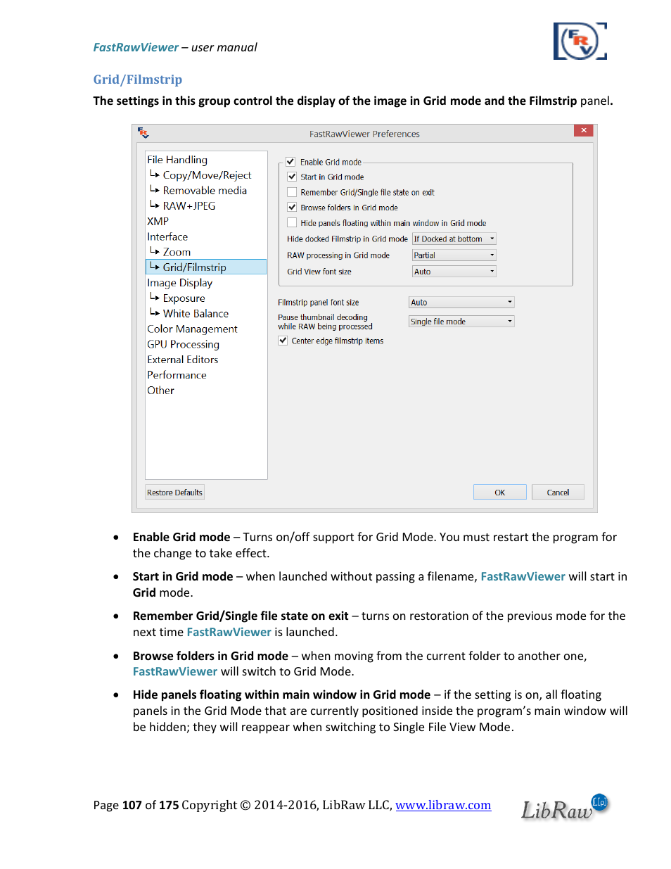 Grid/filmstrip | FastRawViewer Software 2.0 (Download) User Manual | Page 107 / 175