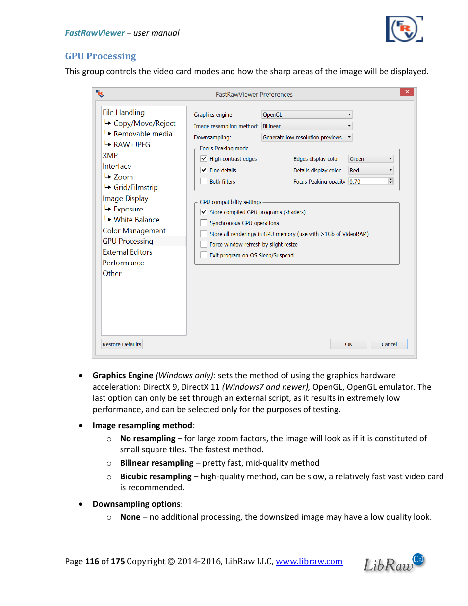 Gpu processing | FastRawViewer Software 2.0 (Download) User Manual | Page 116 / 175