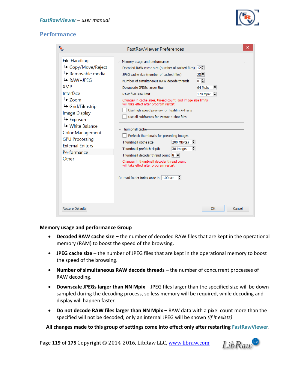 Performance | FastRawViewer Software 2.0 (Download) User Manual | Page 119 / 175