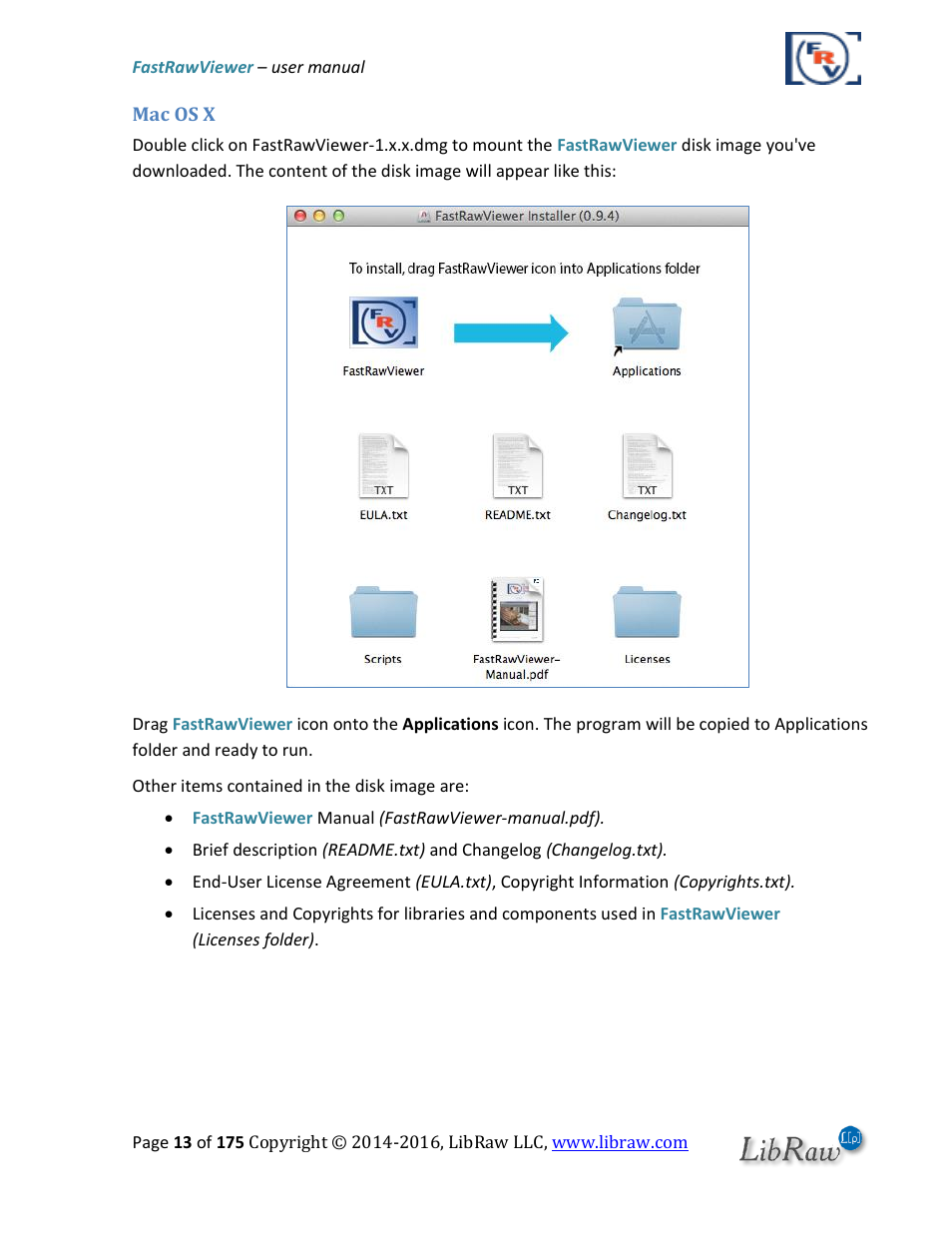Mac os x | FastRawViewer Software 2.0 (Download) User Manual | Page 13 / 175