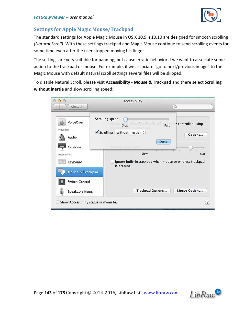 Settings for apple magic mouse/trackpad | FastRawViewer Software 2.0 (Download) User Manual | Page 143 / 175
