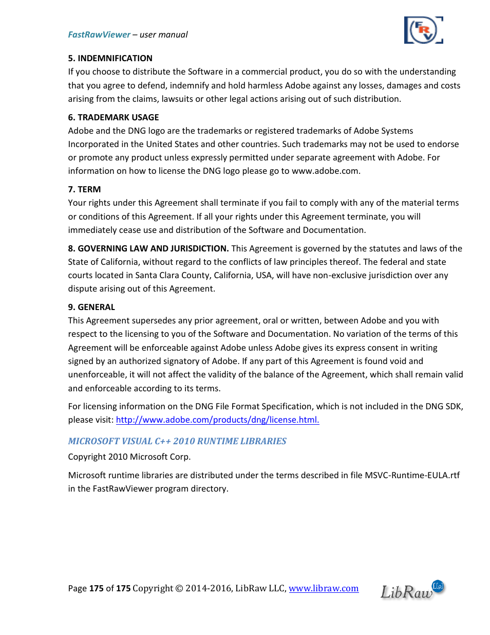 FastRawViewer Software 2.0 (Download) User Manual | Page 175 / 175