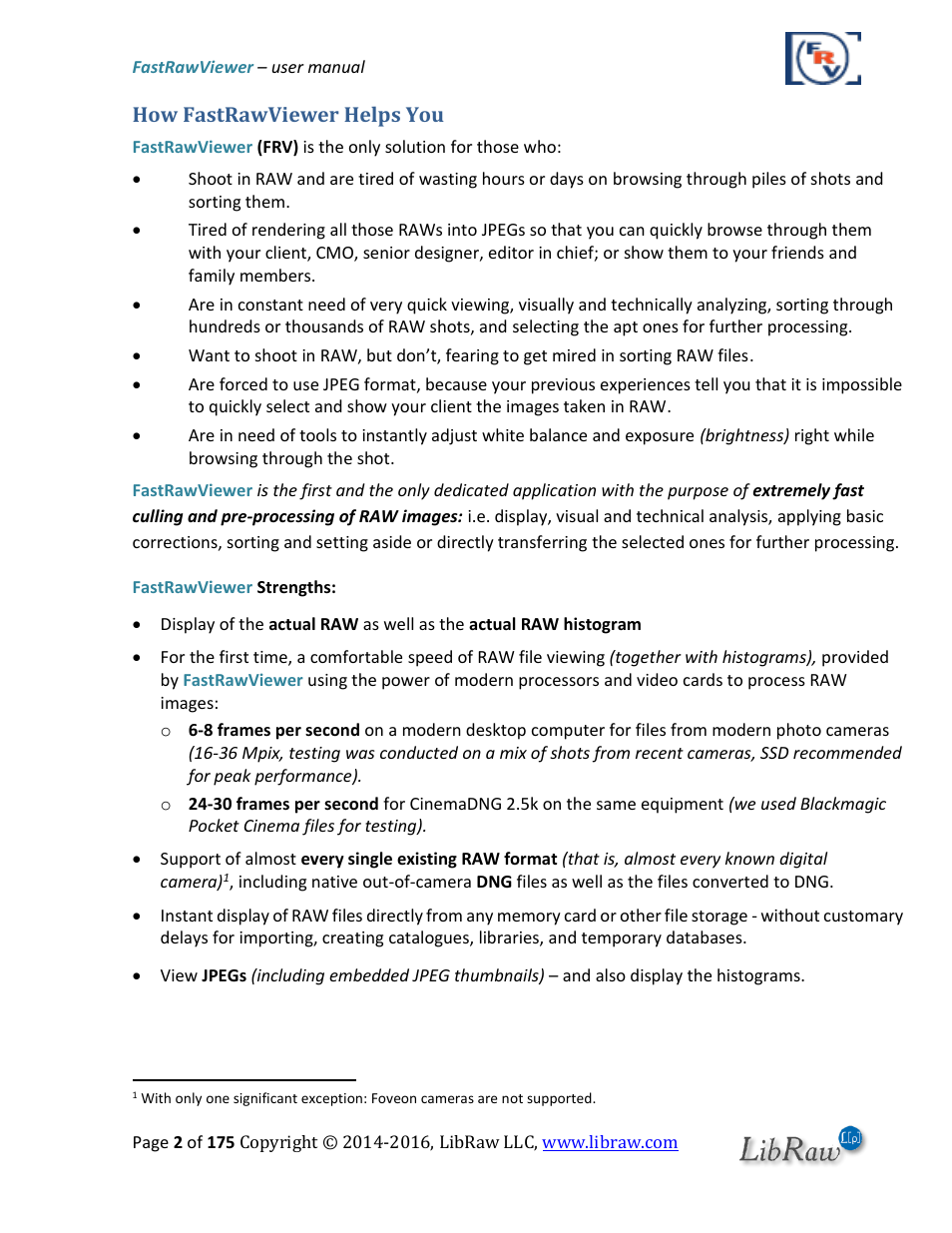 FastRawViewer Software 2.0 (Download) User Manual | Page 2 / 175