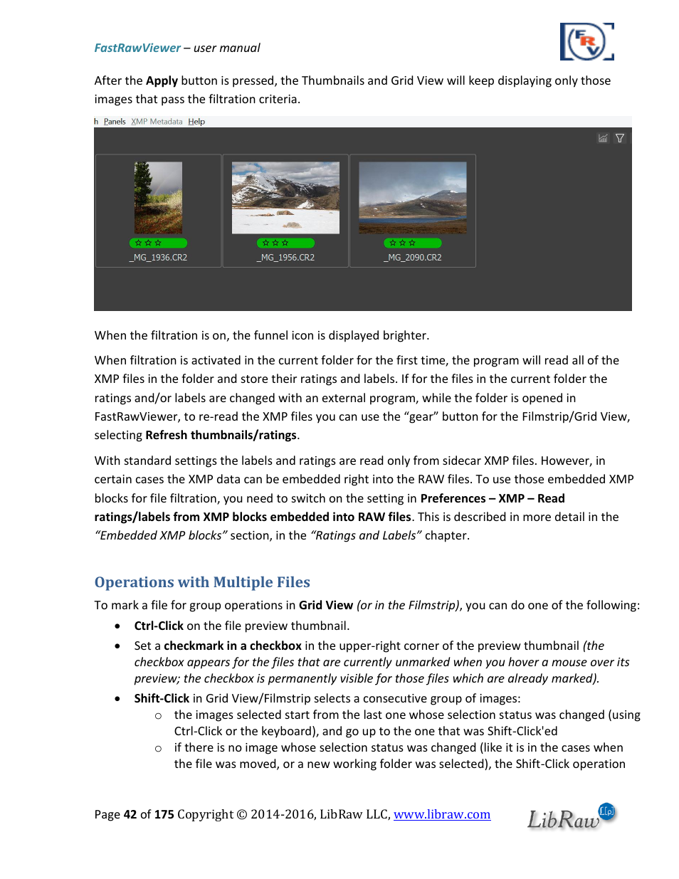 Operations with multiple files | FastRawViewer Software 2.0 (Download) User Manual | Page 42 / 175