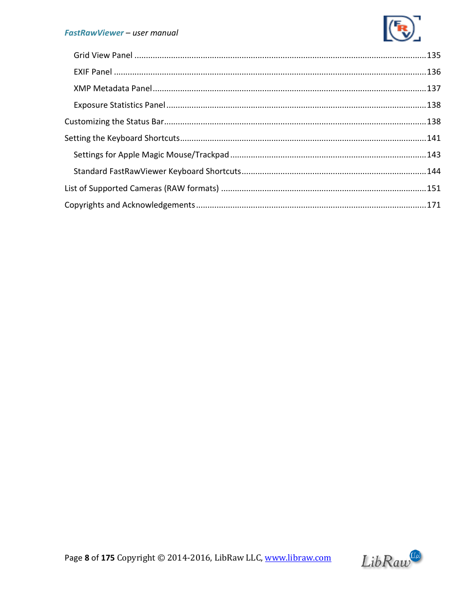 FastRawViewer Software 2.0 (Download) User Manual | Page 8 / 175