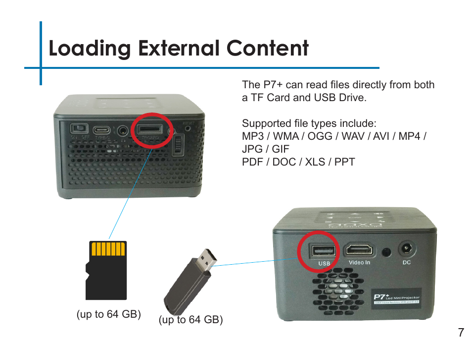 Loading external content | AAXA Technologies P7+ 550-Lumen Full HD LED SmPico Projector User Manual | Page 10 / 49