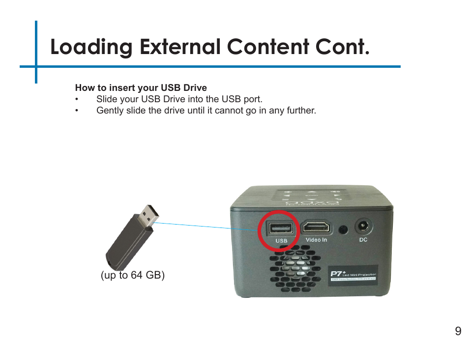 Loading external content cont | AAXA Technologies P7+ 550-Lumen Full HD LED SmPico Projector User Manual | Page 12 / 49