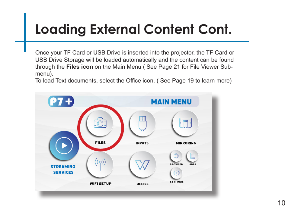 Loading external content cont | AAXA Technologies P7+ 550-Lumen Full HD LED SmPico Projector User Manual | Page 13 / 49