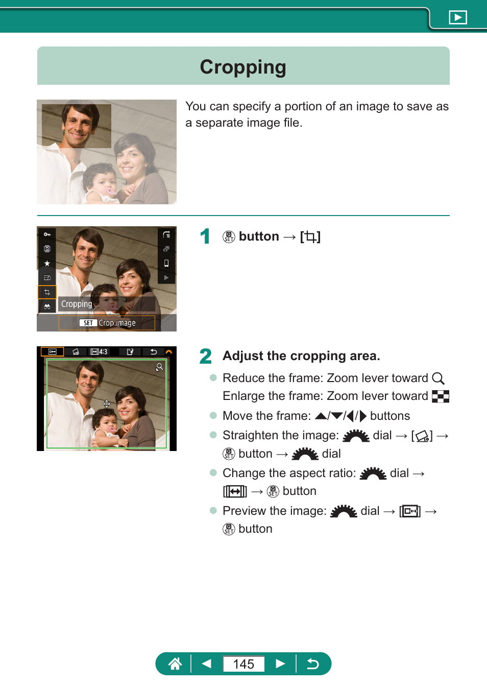 Cropping | Canon PowerShot SX70 HS Digital Camera User Manual | Page 145 / 289