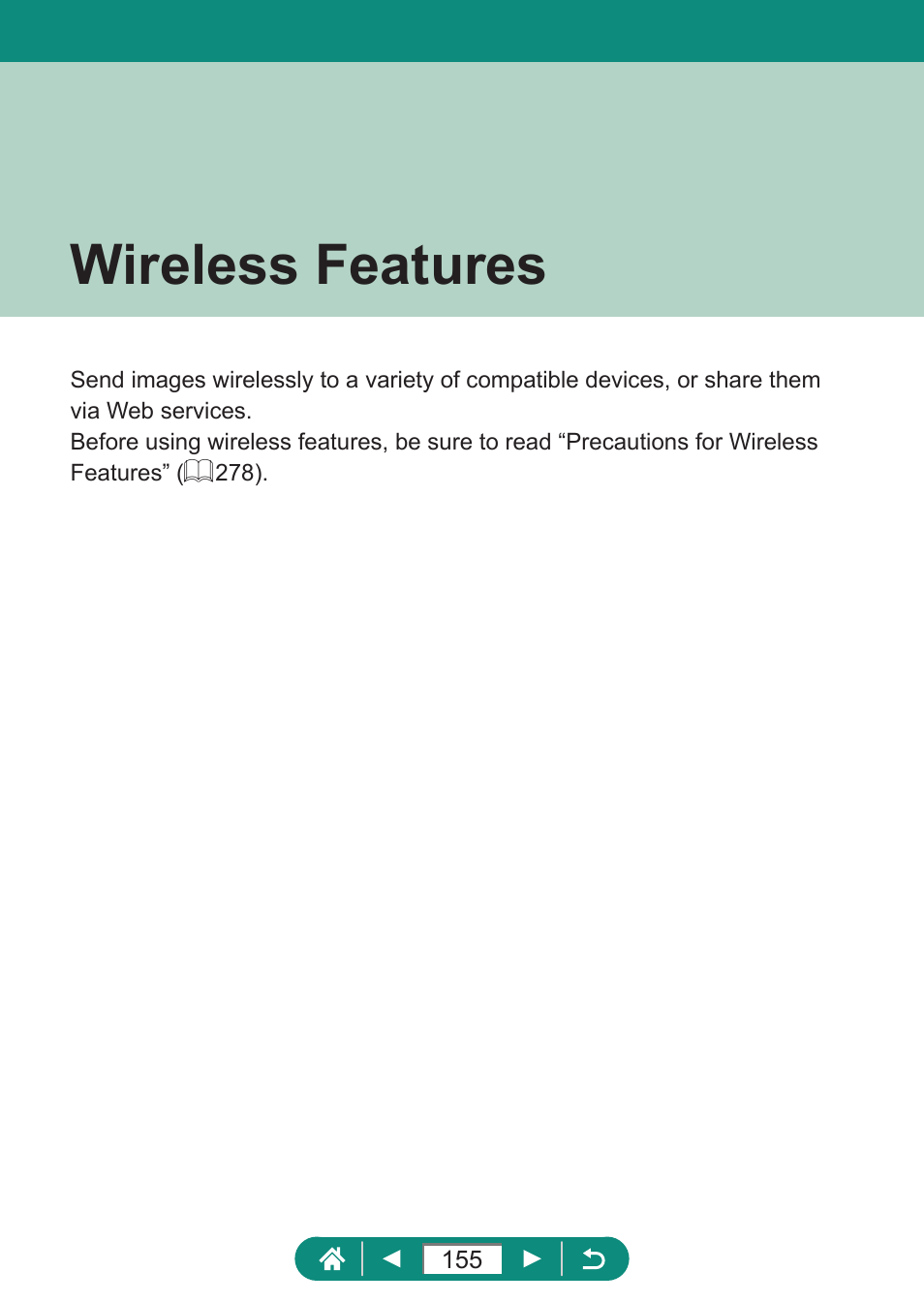 Wireless features | Canon PowerShot SX70 HS Digital Camera User Manual | Page 155 / 289