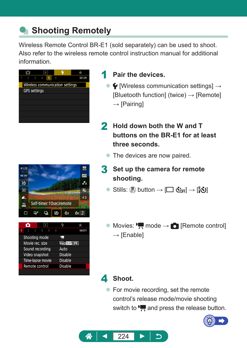 Shooting remotely | Canon PowerShot SX70 HS Digital Camera User Manual | Page 224 / 289