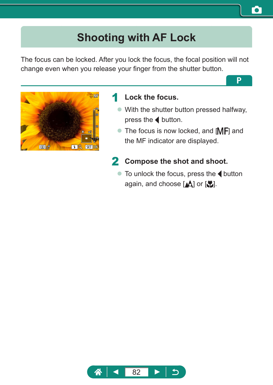 Shooting with af lock | Canon PowerShot SX70 HS Digital Camera User Manual | Page 82 / 289
