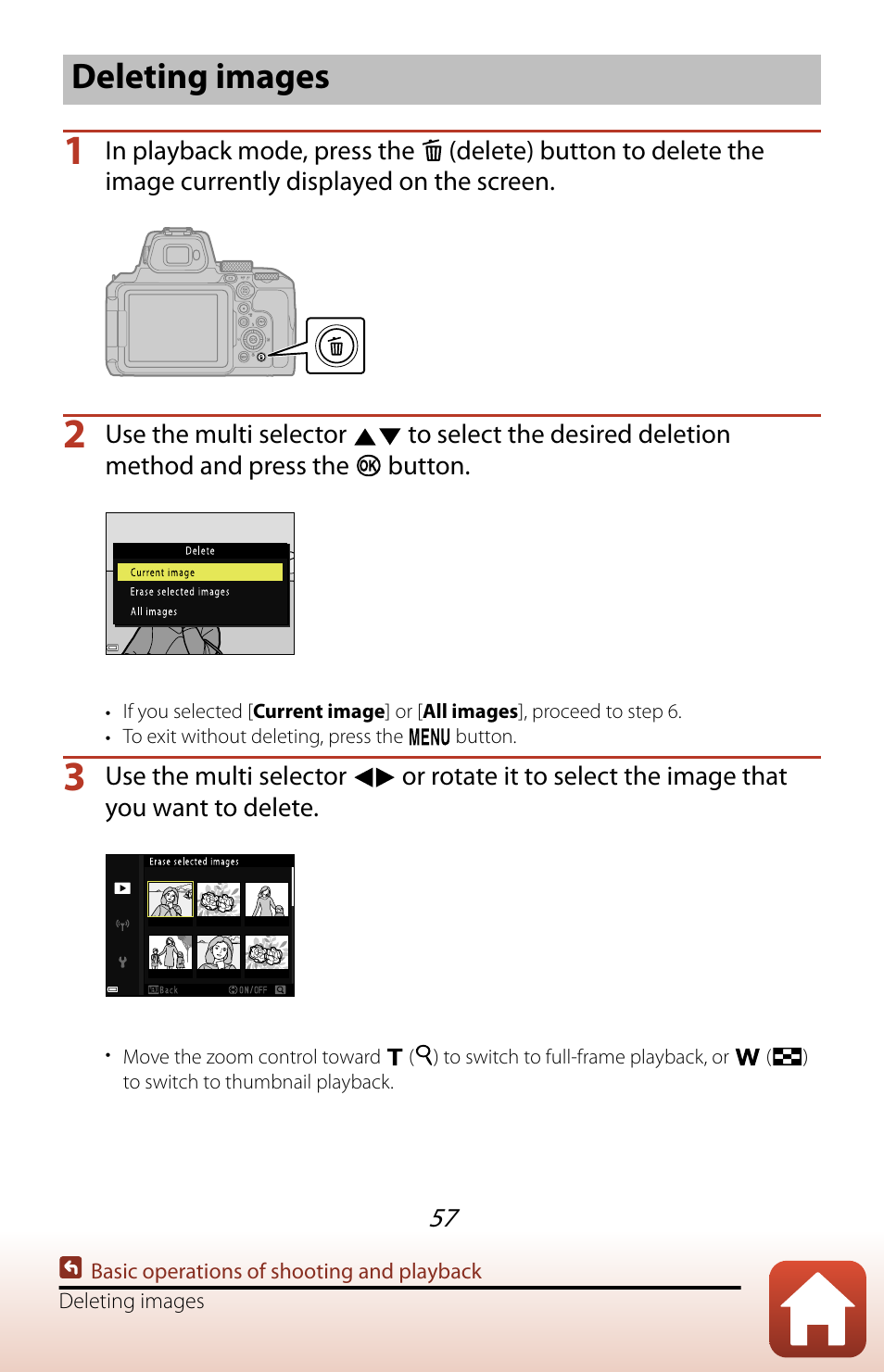 Deleting images | Nikon COOLPIX P950 Digital Camera User Manual | Page 57 / 306