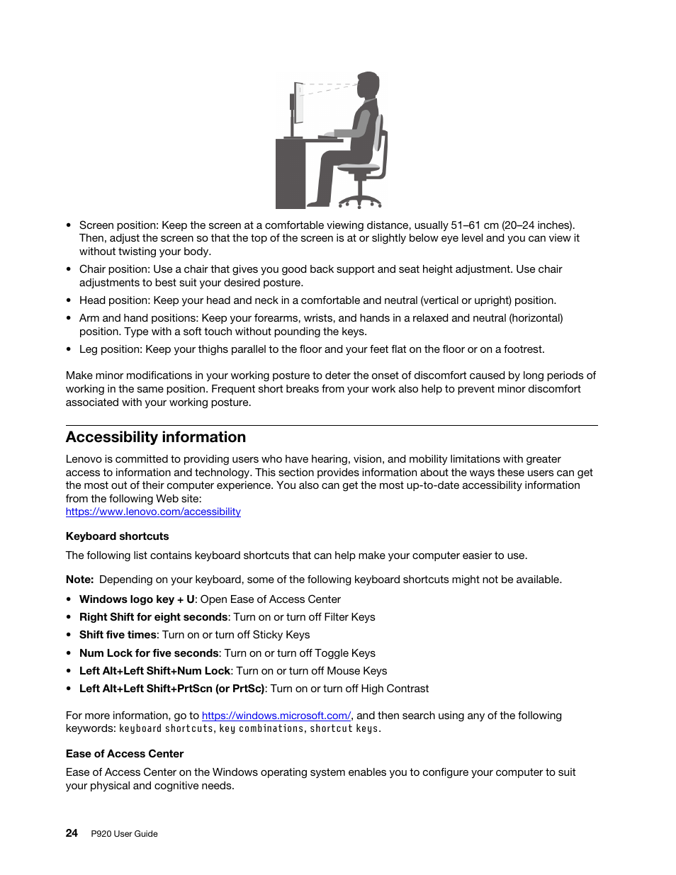 Accessibility information | Lenovo ThinkStation P920 Tower Workstation User Manual | Page 36 / 174