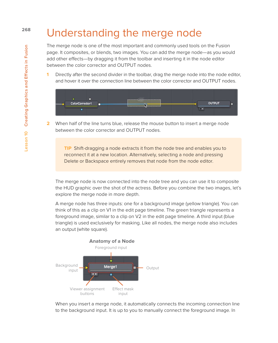 Understanding the merge node | Blackmagic Design DaVinci Resolve Studio (Dongle) User Manual | Page 283 / 444