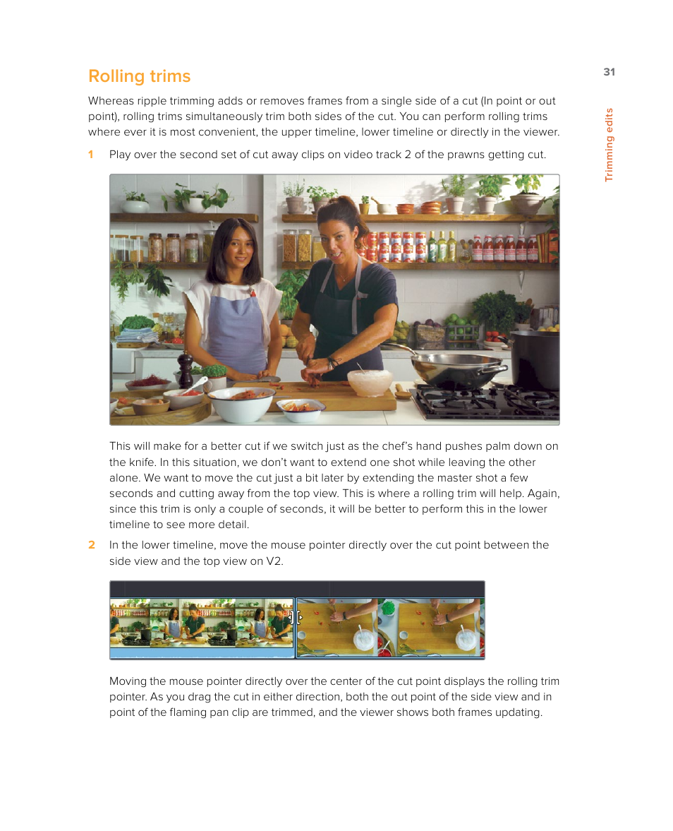 Rolling trims | Blackmagic Design DaVinci Resolve Studio (Dongle) User Manual | Page 46 / 444