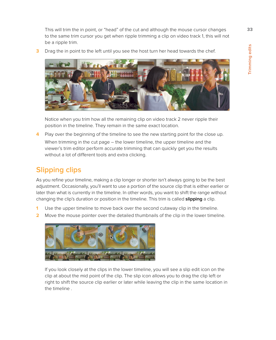 Slipping clips | Blackmagic Design DaVinci Resolve Studio (Dongle) User Manual | Page 48 / 444