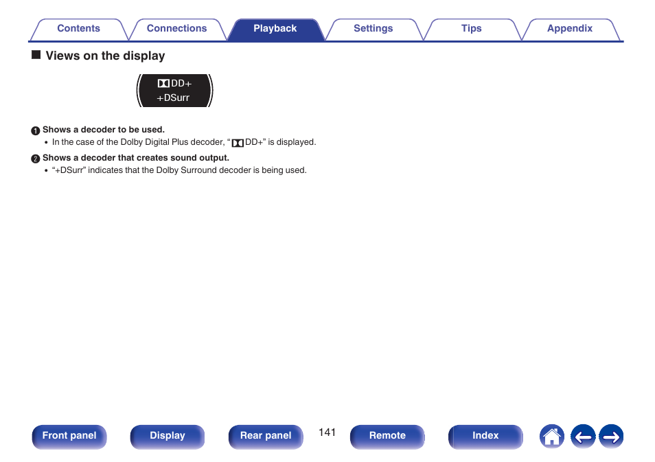 Oviews on the display | Marantz CINEMA 50 9.4-Channel Network A/V Receiver (Black) User Manual | Page 141 / 326