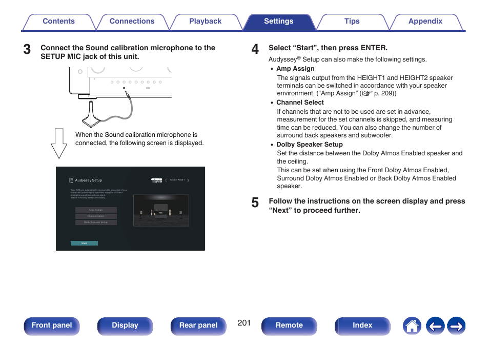 P. 201), In “channel select | Marantz CINEMA 50 9.4-Channel Network A/V Receiver (Black) User Manual | Page 201 / 326