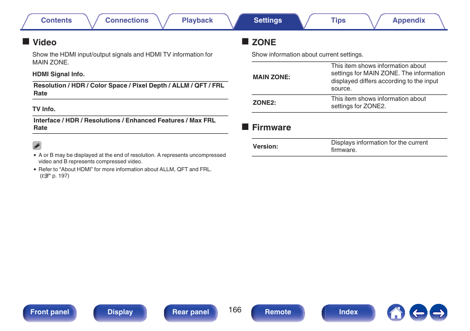 Ovideo, Ozone, Ofirmware | Marantz Stereo 70S 2.1-Channel Network A/V Receiver User Manual | Page 166 / 218