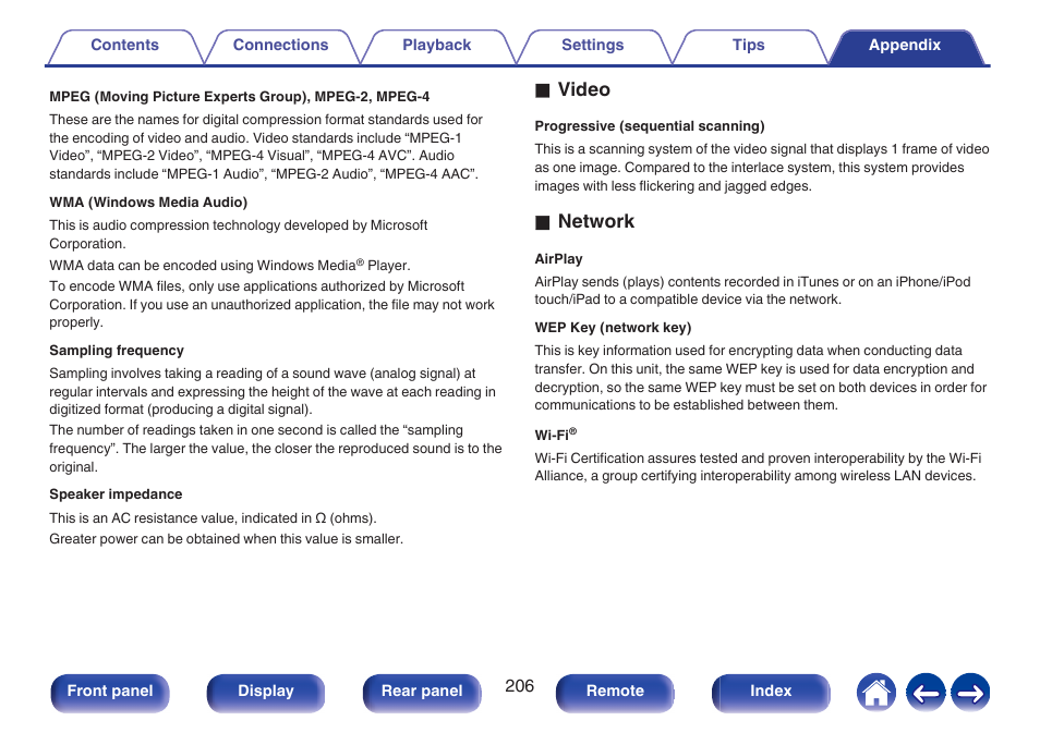 Ovideo, Onetwork | Marantz Stereo 70S 2.1-Channel Network A/V Receiver User Manual | Page 206 / 218