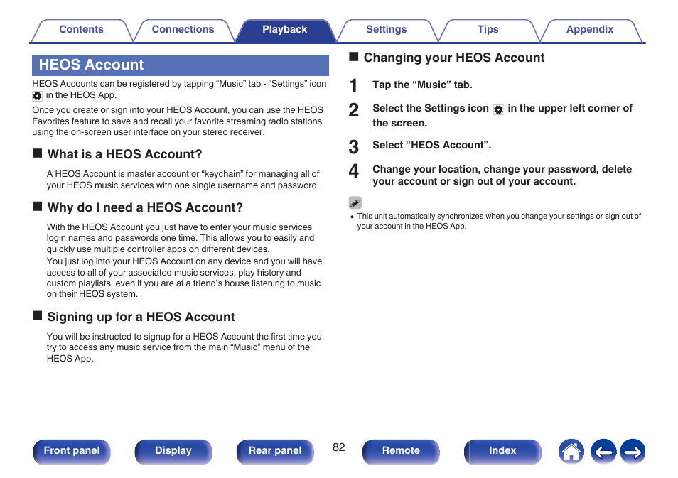 Heos account | Marantz Stereo 70S 2.1-Channel Network A/V Receiver User Manual | Page 82 / 218