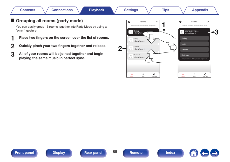 Ogrouping all rooms (party mode) | Marantz Stereo 70S 2.1-Channel Network A/V Receiver User Manual | Page 88 / 218