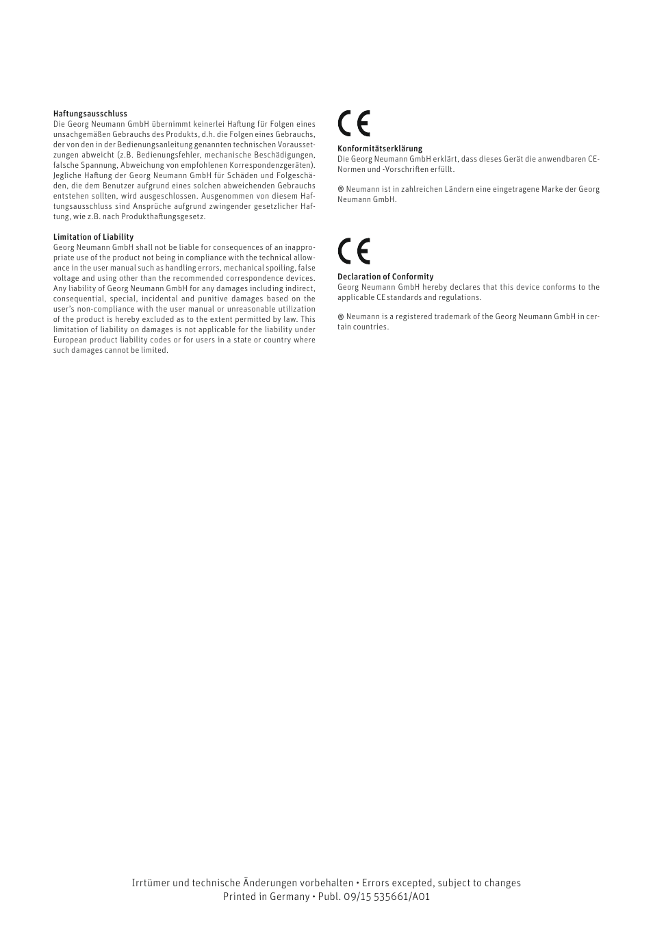Neumann TLM 102 W Large-DiaphrCardioid Condenser Microphone with Shockmount (Limited Edition White) User Manual | Page 12 / 12