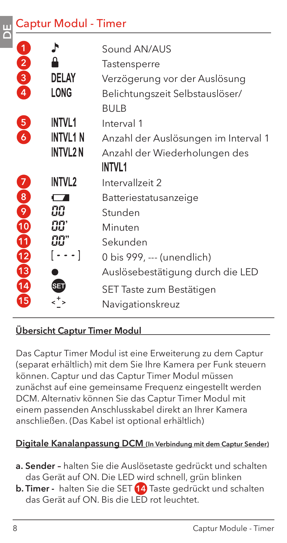 German, Captur modul - timer | Hahnel Captur Timer Module User Manual | Page 10 / 41