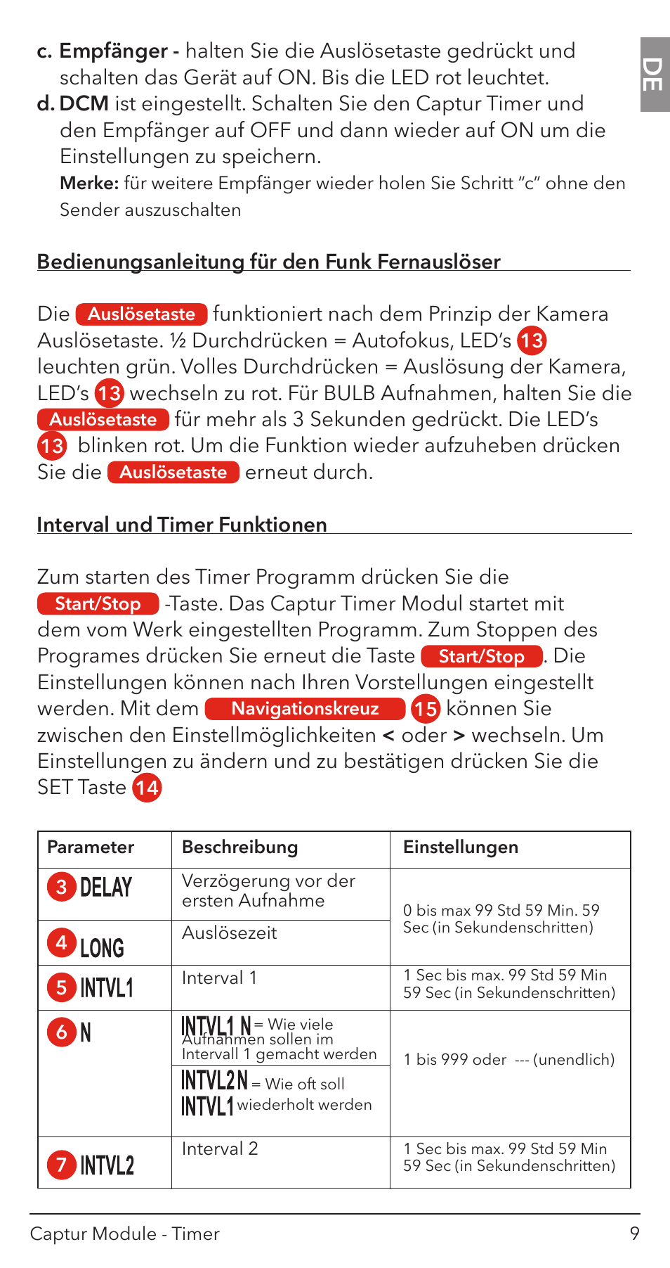 Hahnel Captur Timer Module User Manual | Page 11 / 41