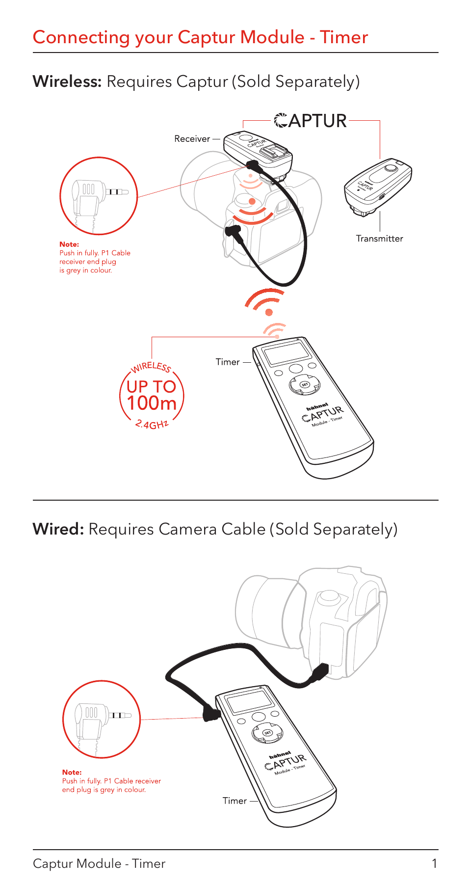 Manual module - timer, Connecting your captur module - timer | Hahnel Captur Timer Module User Manual | Page 2 / 41