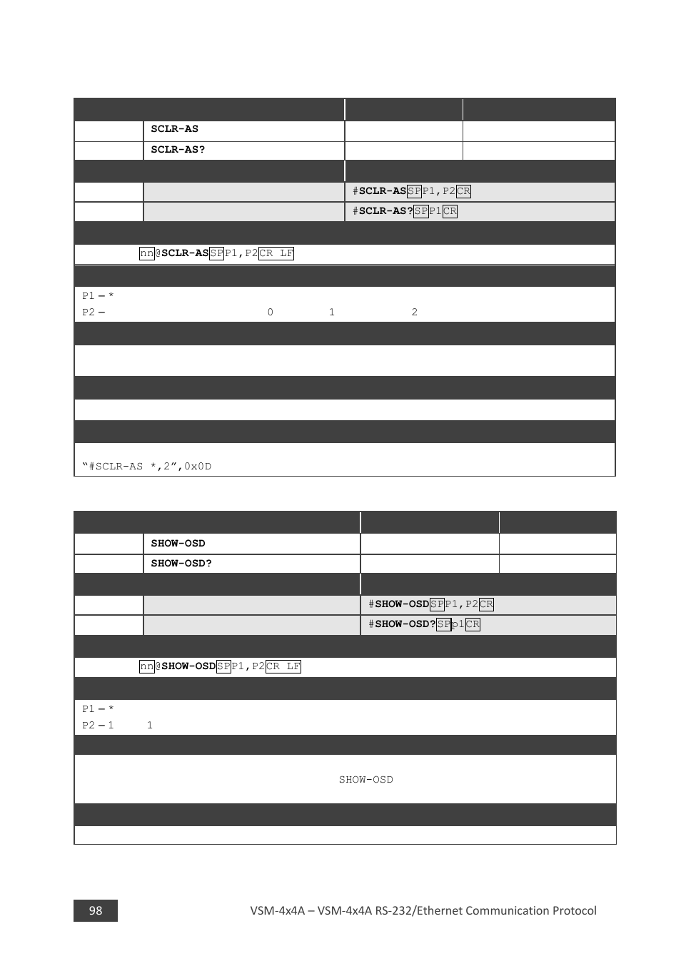 4 scaler-as, 5 show-osd | Kramer 4 x 4 Seamless AV Matrix Switcher/Multi-Scaler User Manual | Page 105 / 117