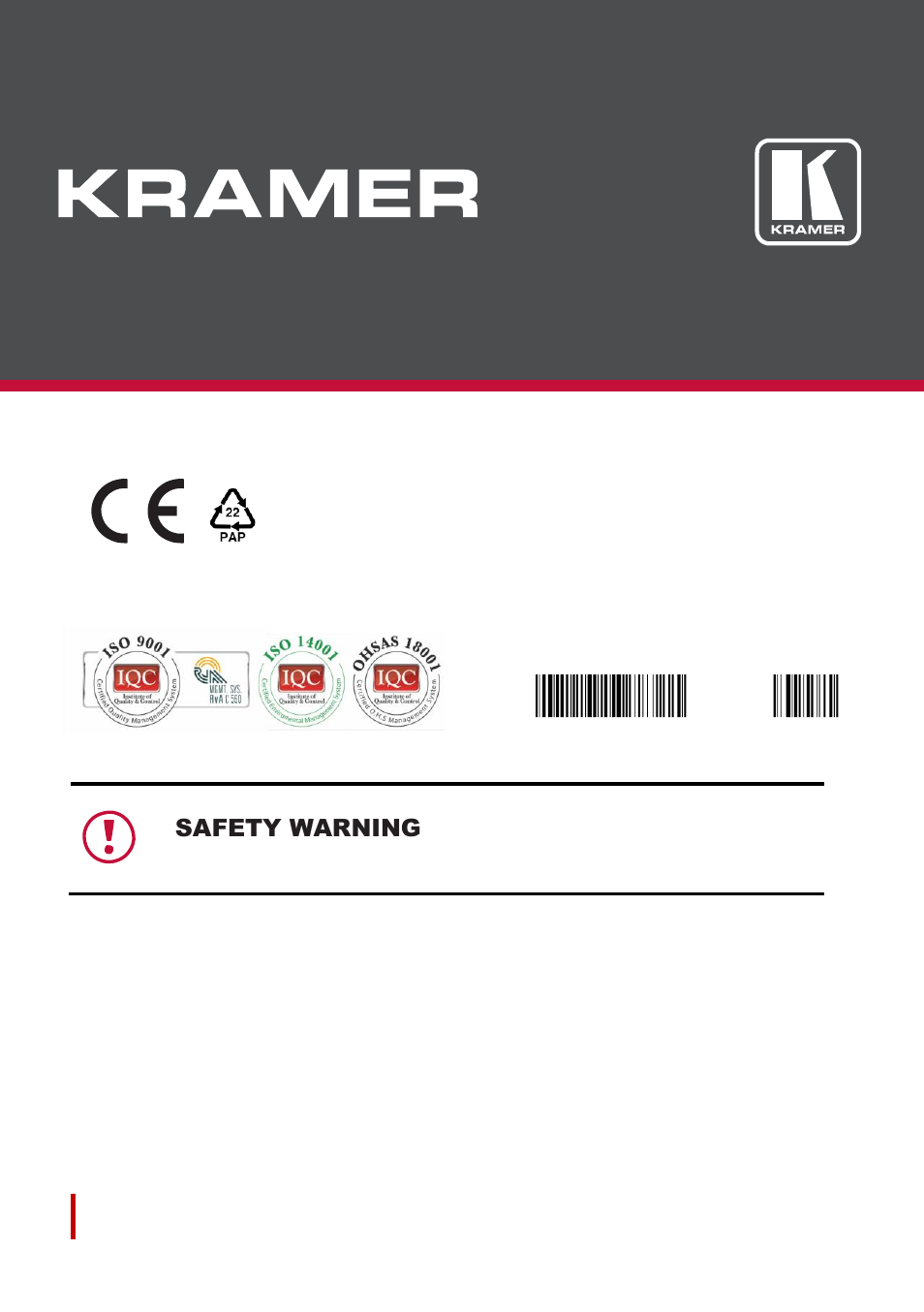 Kramer 4 x 4 Seamless AV Matrix Switcher/Multi-Scaler User Manual | Page 117 / 117