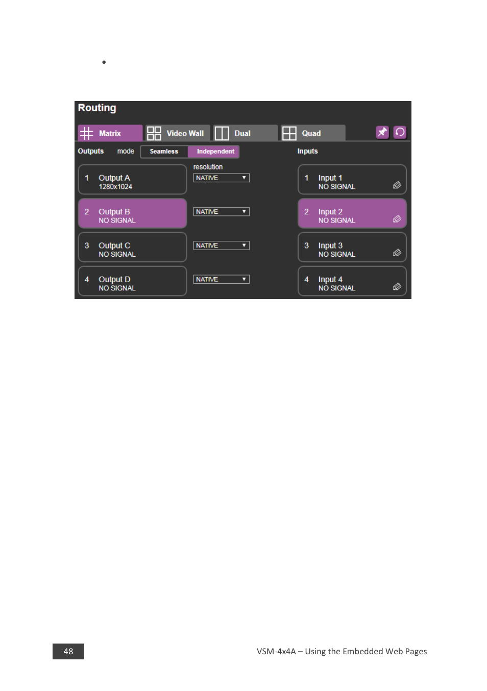 Kramer 4 x 4 Seamless AV Matrix Switcher/Multi-Scaler User Manual | Page 55 / 117