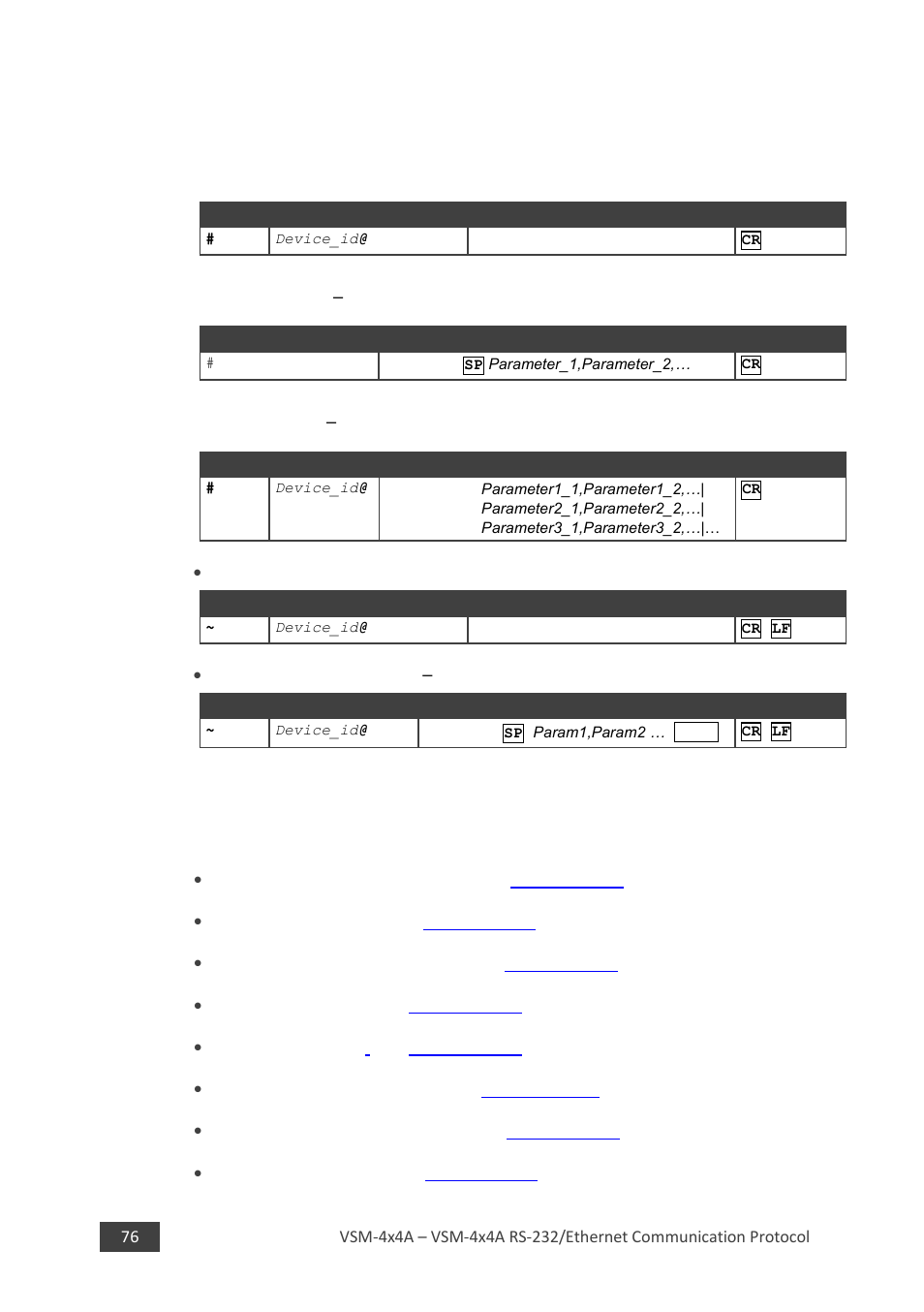 3 protocol 3000 commands, Protocol 3000 commands, Ion 10.3 | Kramer 4 x 4 Seamless AV Matrix Switcher/Multi-Scaler User Manual | Page 83 / 117