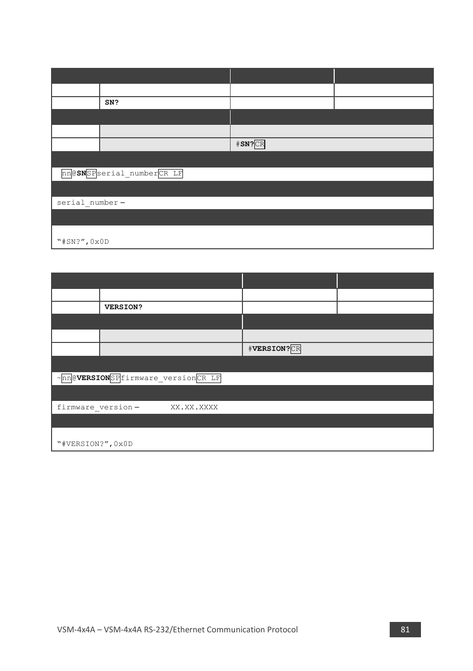 8 sn, 9 version | Kramer 4 x 4 Seamless AV Matrix Switcher/Multi-Scaler User Manual | Page 88 / 117