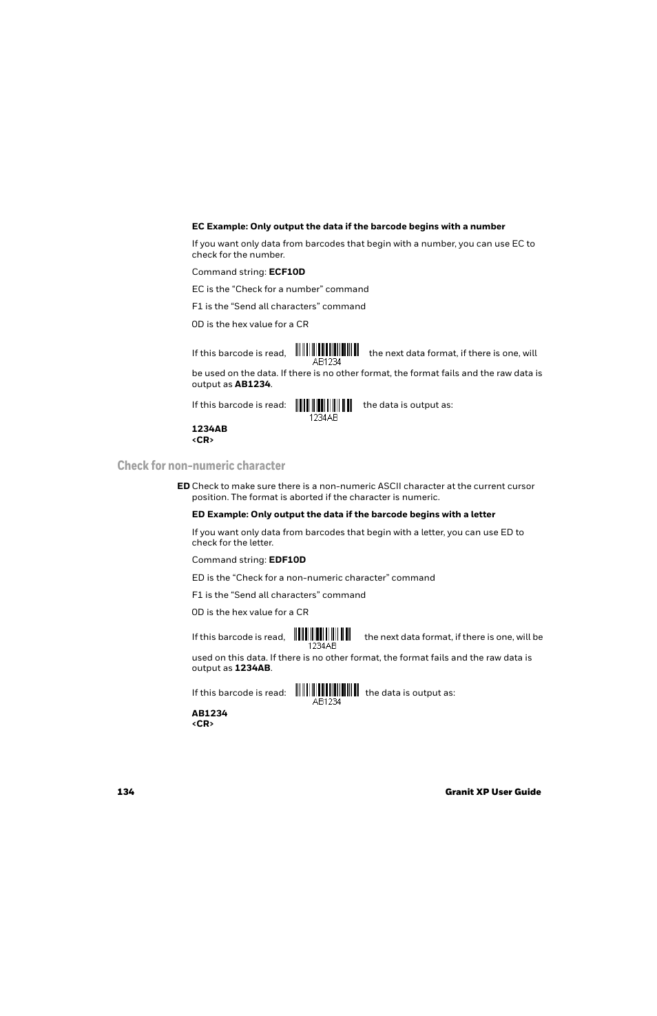 Check for non-numeric character | Honeywell Granit 1991iSR Ultra-Rugged Standard-Range Barcode Scanner User Manual | Page 150 / 308